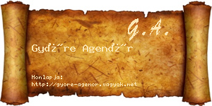 Györe Agenór névjegykártya